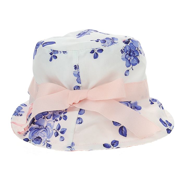 Baby hat with blue roses