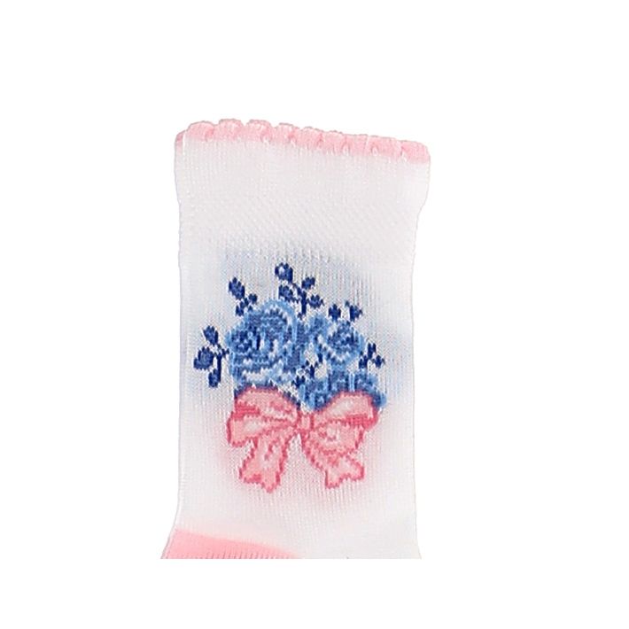 Set of baby socks with blue roses