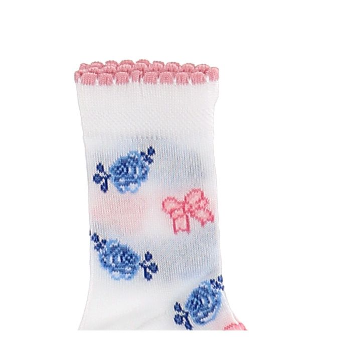 Set of baby socks with blue roses