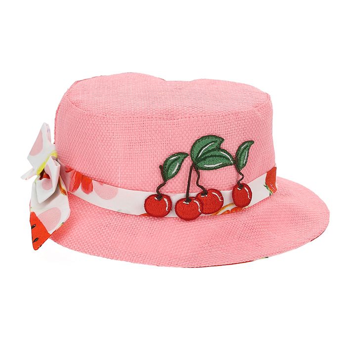 Straw-effect hat for girls