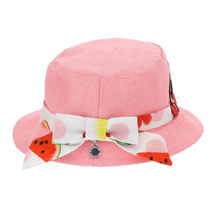 Straw-effect hat for girls
