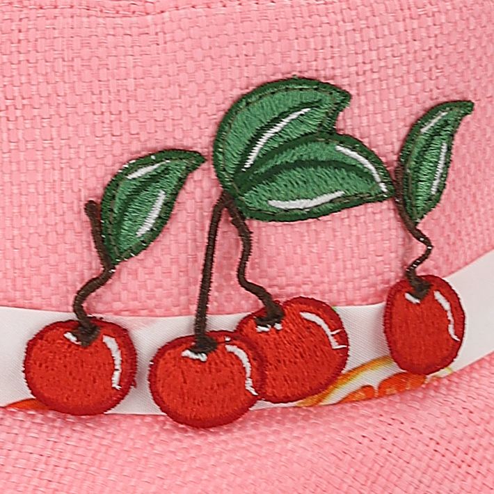 Straw-effect hat for girls