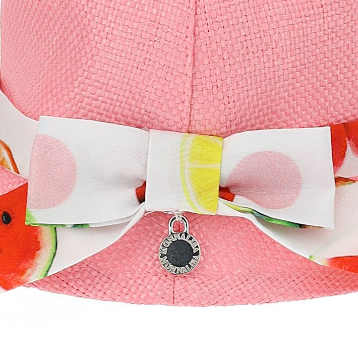 Straw-effect hat for girls