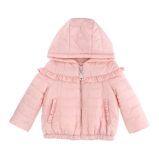 Extra light nylon jacket with ruffles