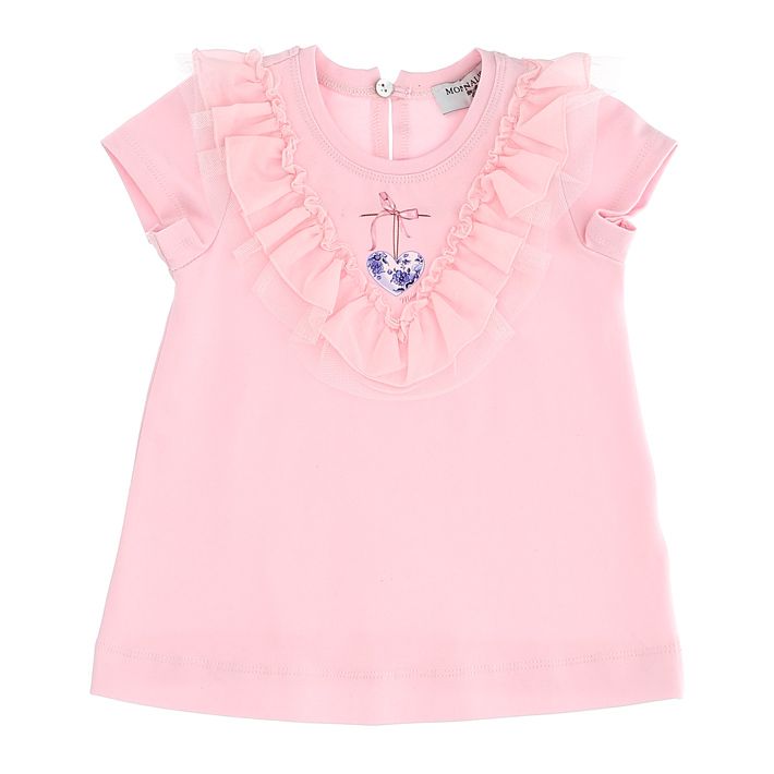 Girls' T-shirt with V-neck and print