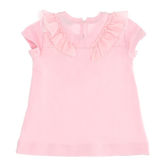Girls' T-shirt with V-neck and print