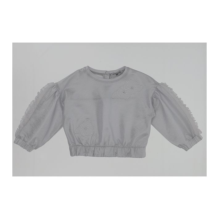 Lurex sweatshirt with ruffles
