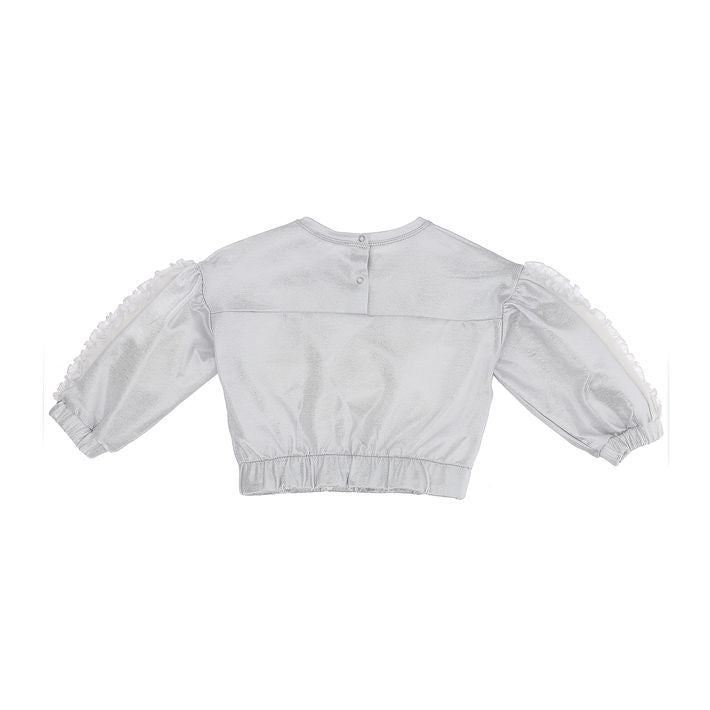Lurex sweatshirt with ruffles