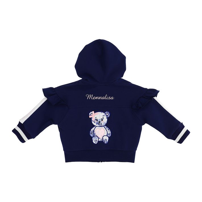 Short sweatshirt for girls with ruffles