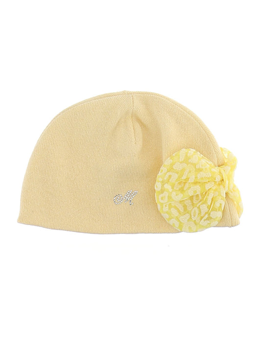 Angora cotton hat with tulle bow