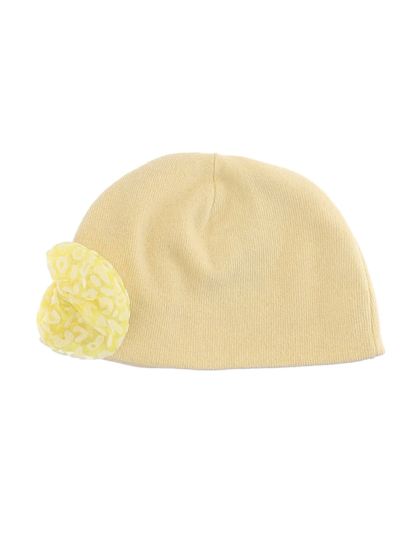 Angora cotton hat with tulle bow