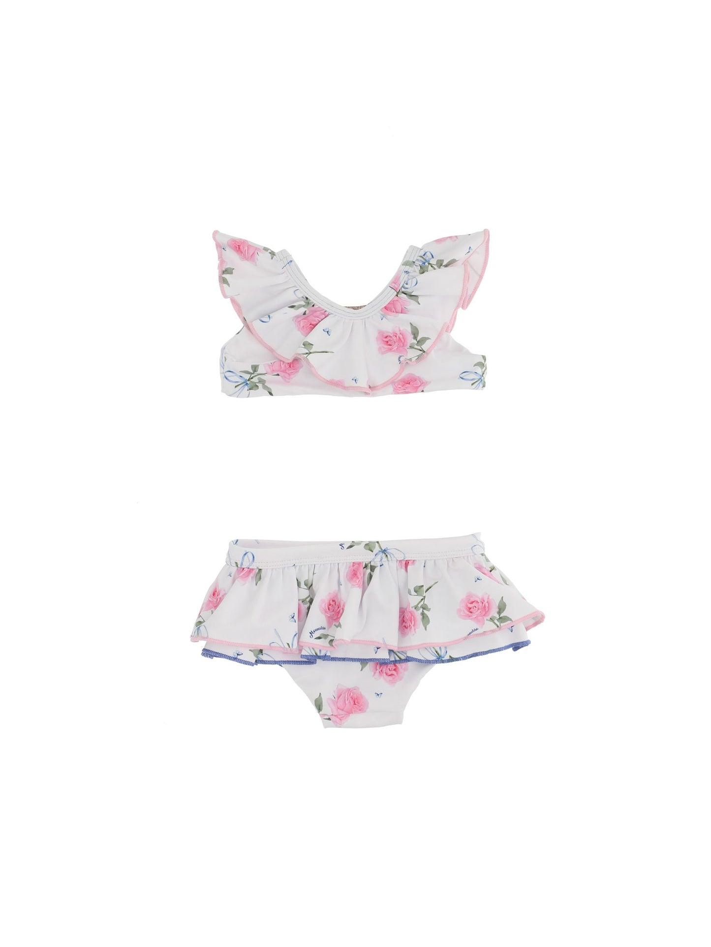 Two-piece Lycra swimsuit with ruffles