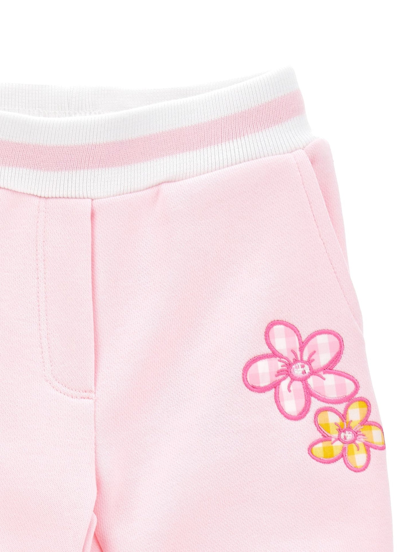 Jogger sweatshirt embroidered with flowers