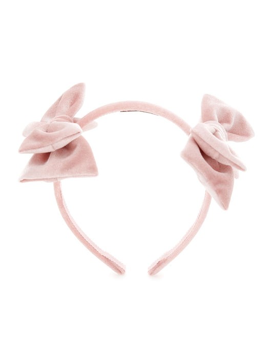 Velvet headband with bows