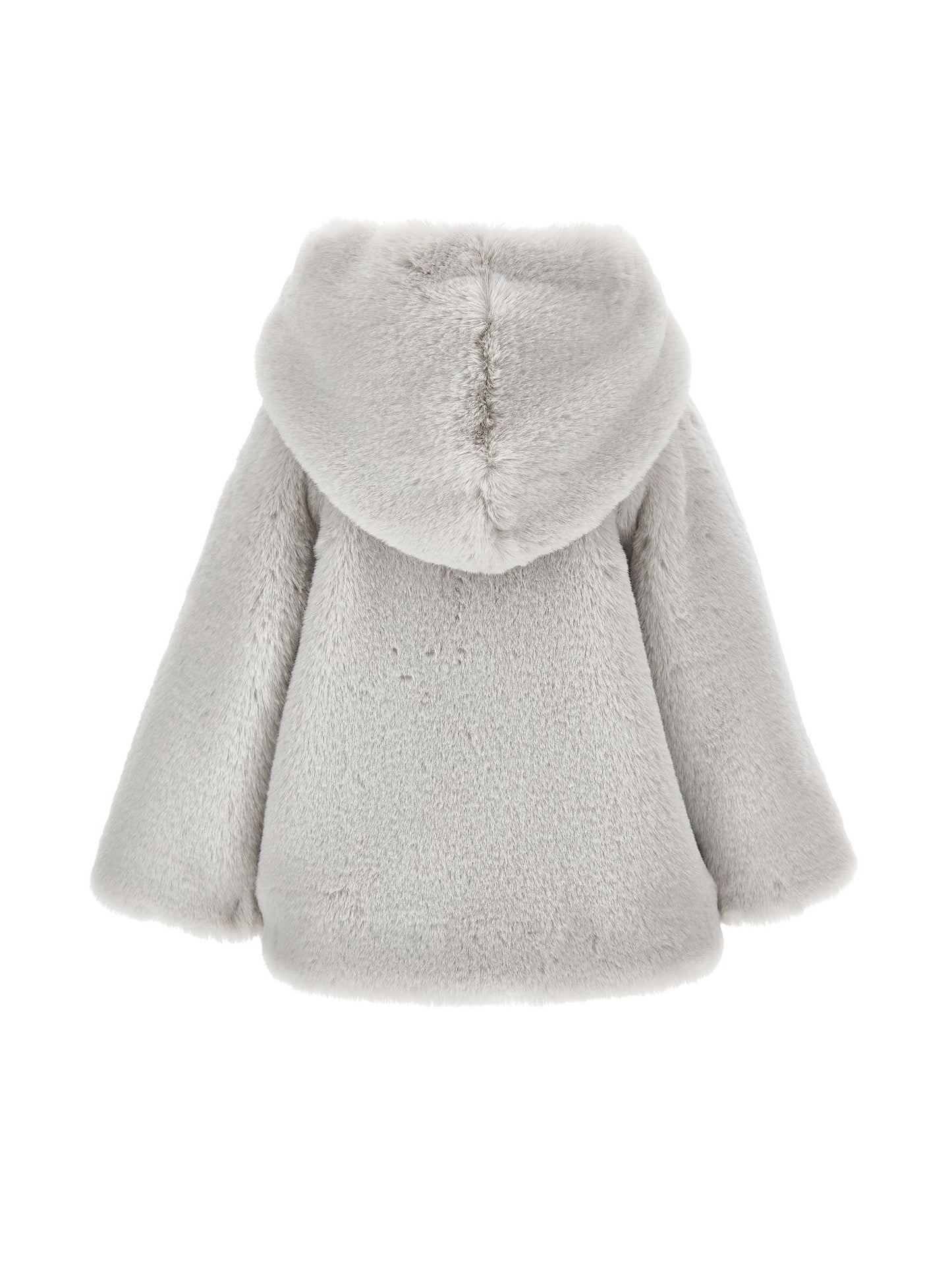 Plush coat with hood