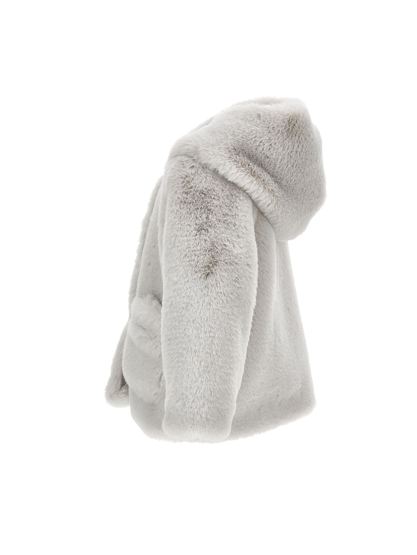 Plush coat with hood