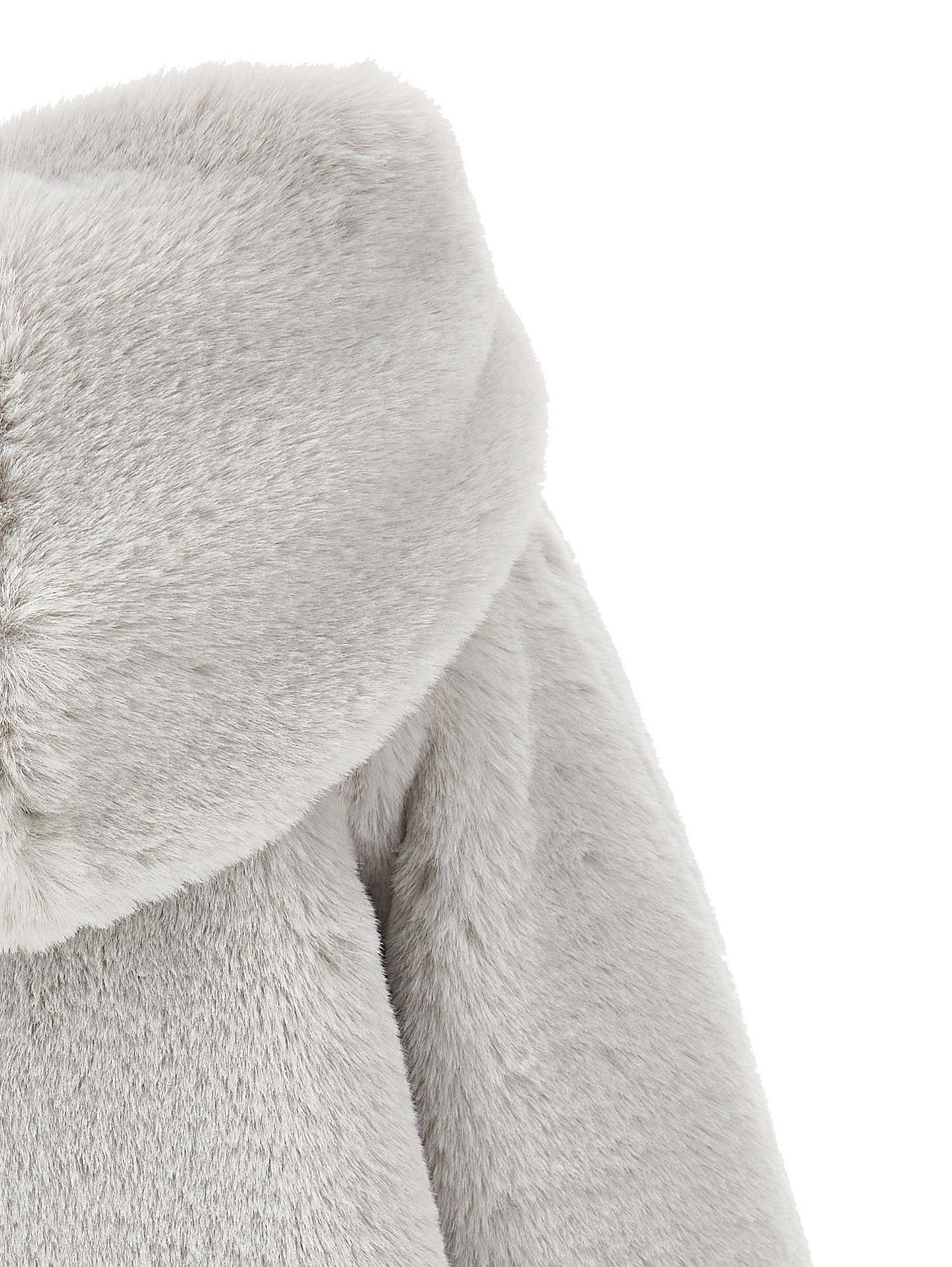 Plush coat with hood