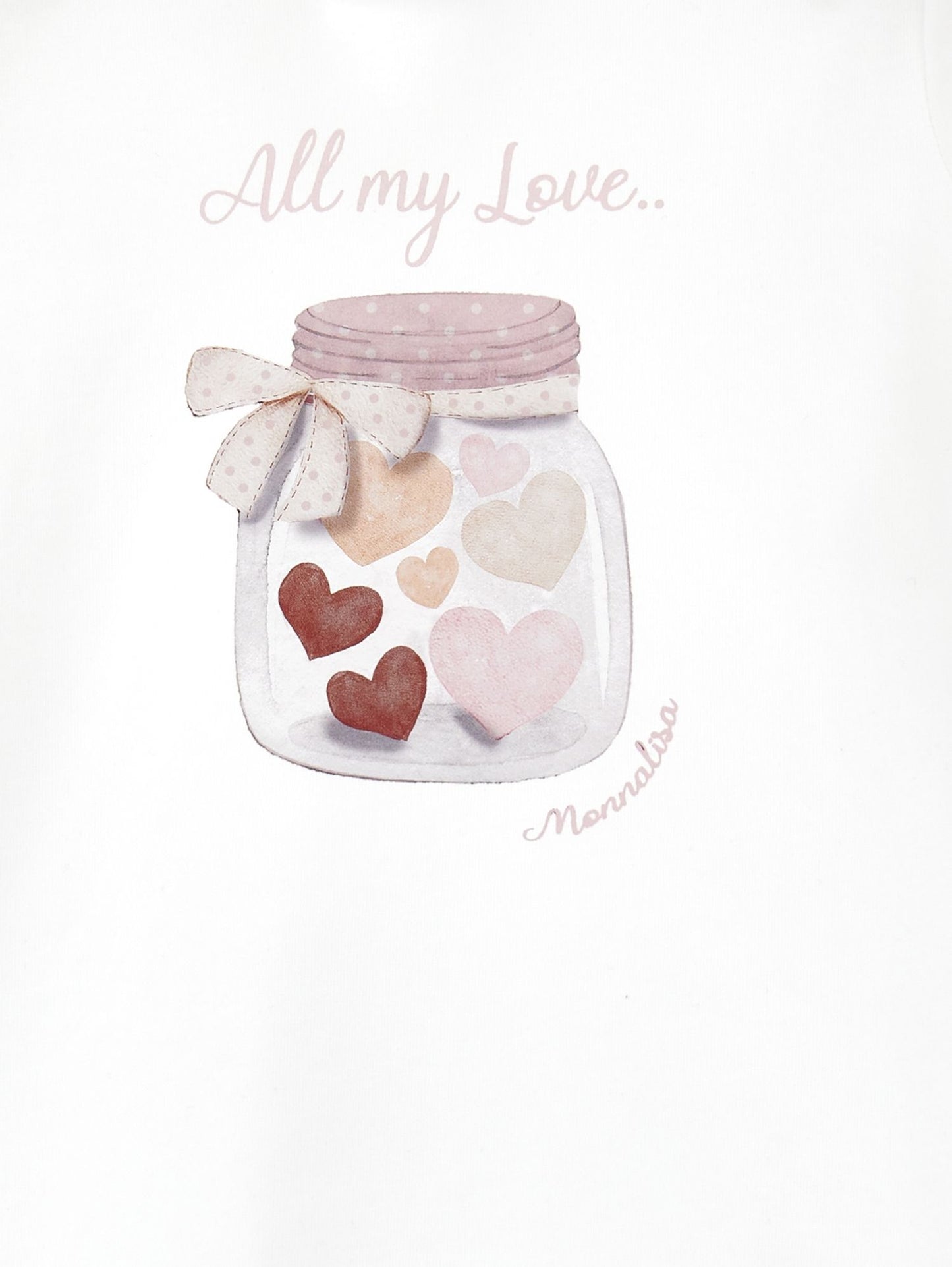 Jersey T-shirt with heart print in a jar