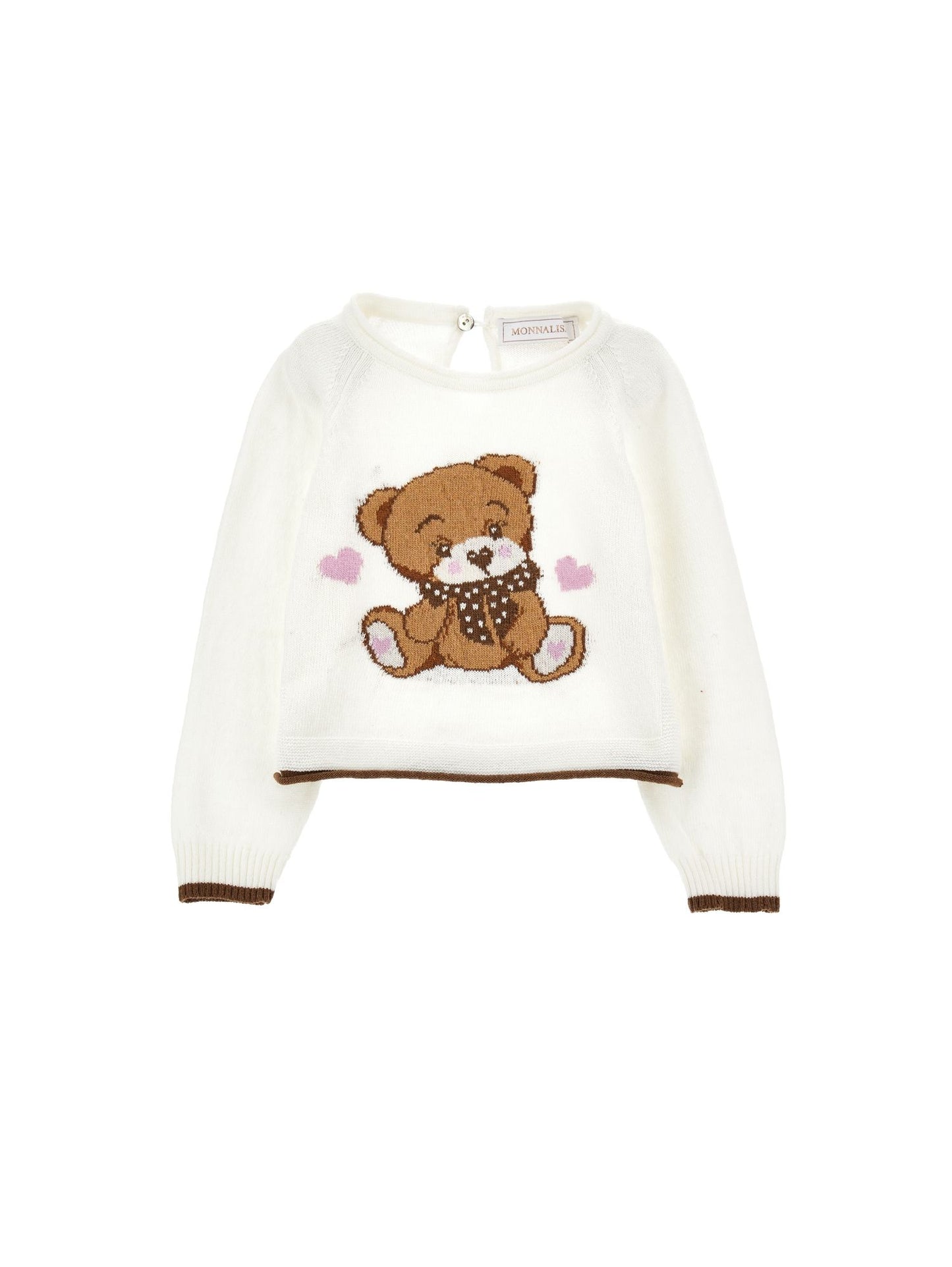 Supersoft pullover with teddy bear inlay