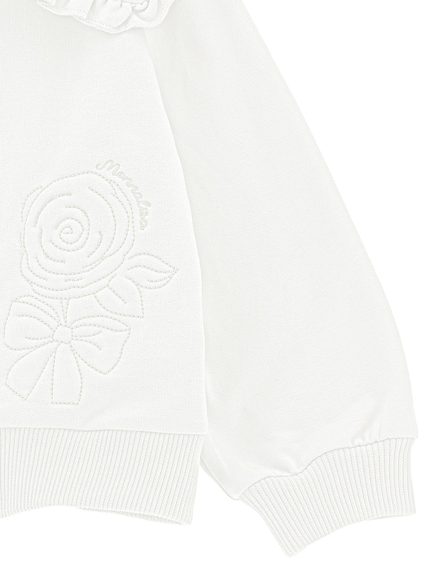 Felpa con colletto e ricamo