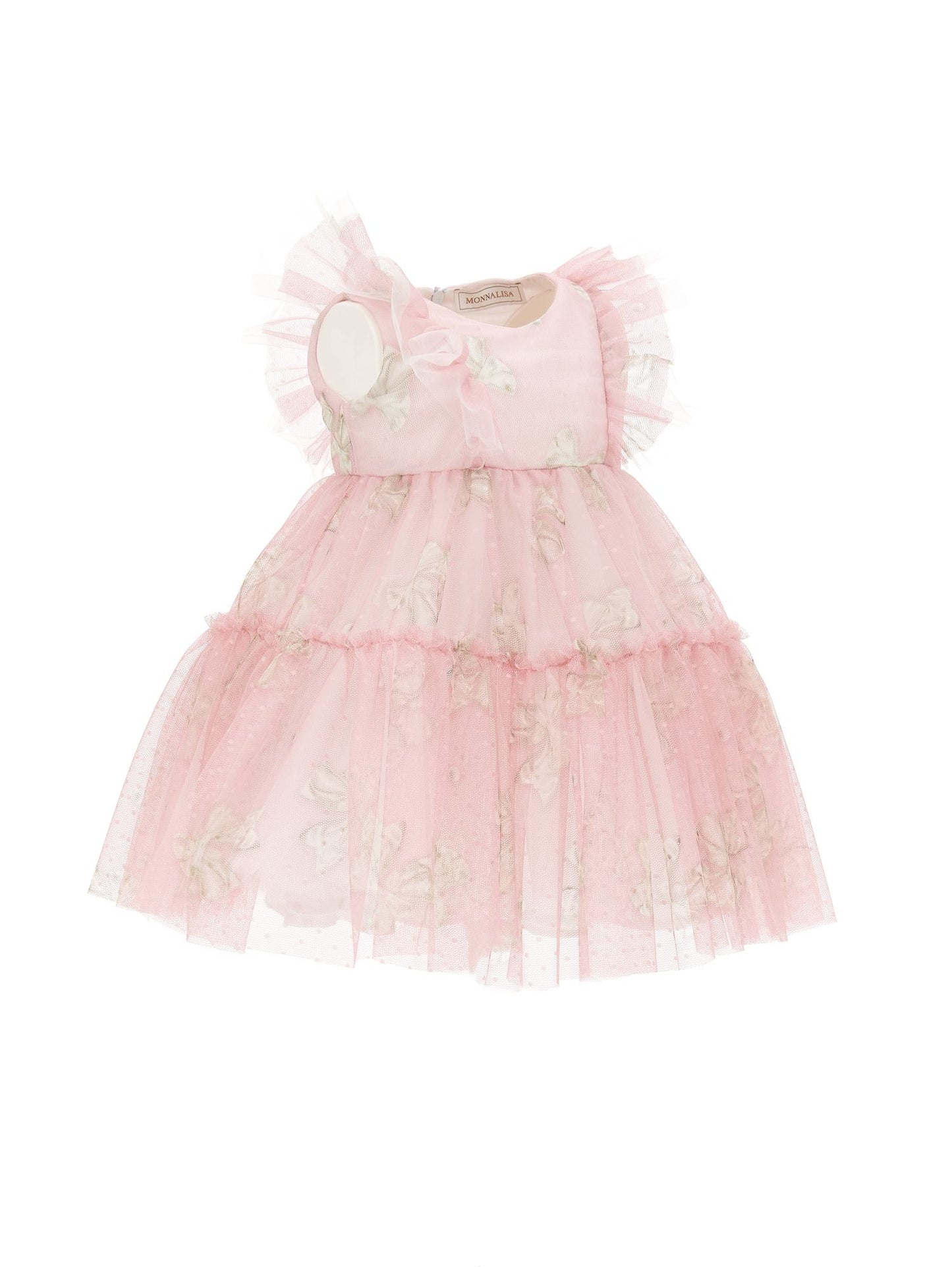 Tulle dress with bow print