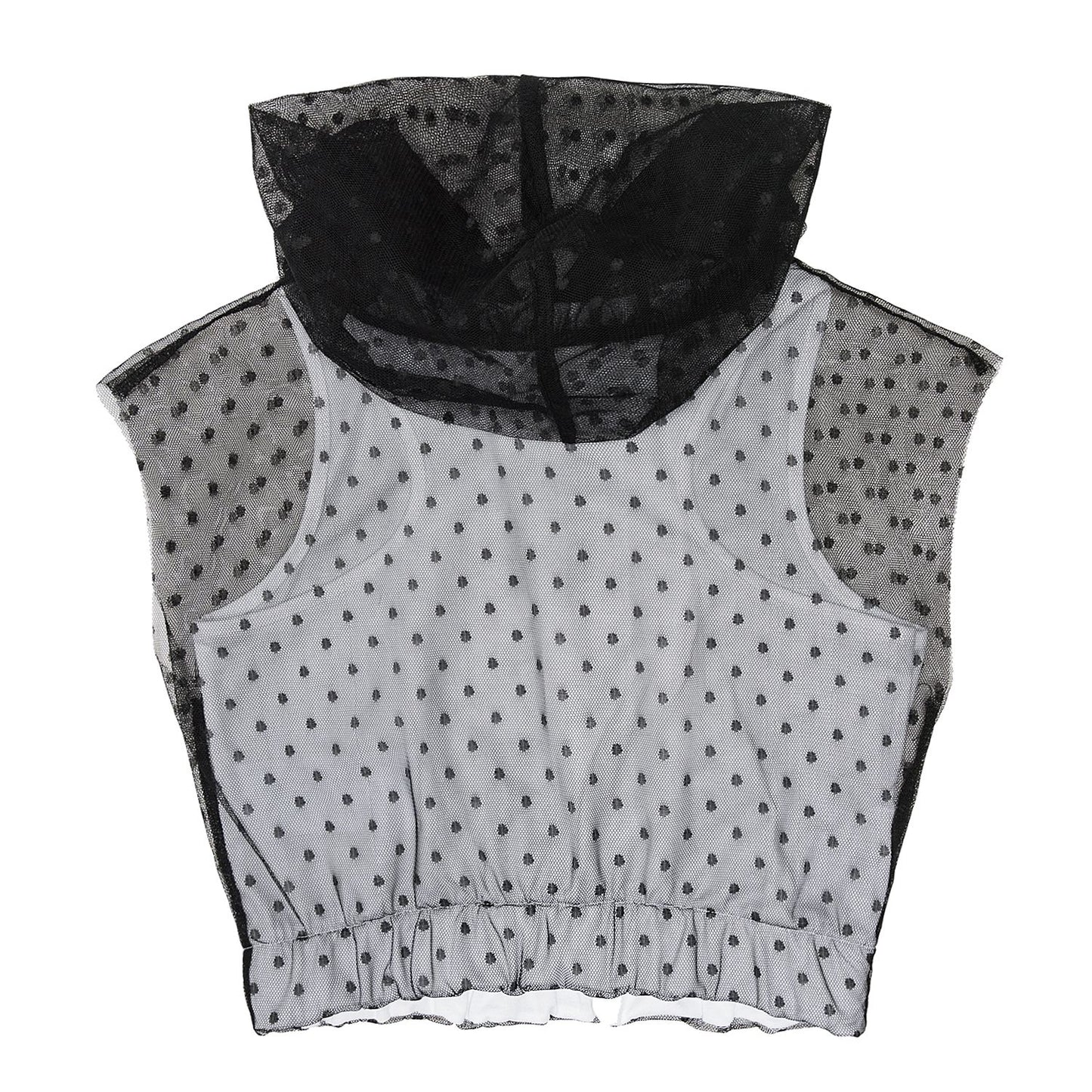 Cotton and tulle tank top