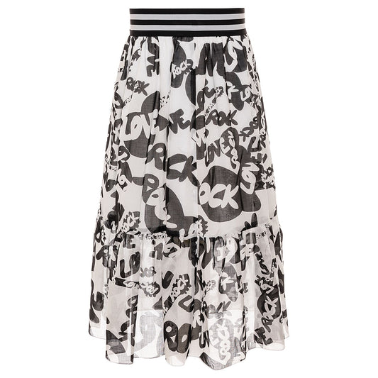 Optical muslin skirt, flounce