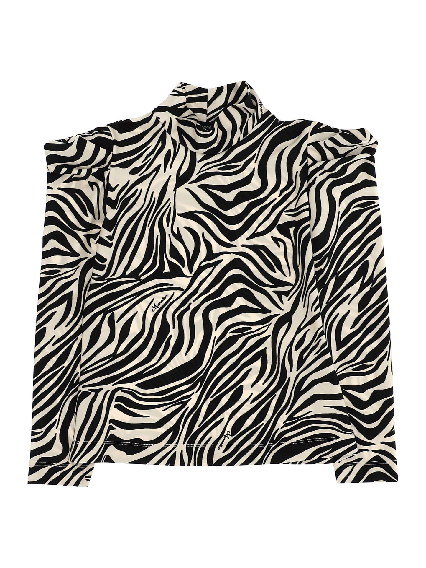 Zebra jersey turtleneck
