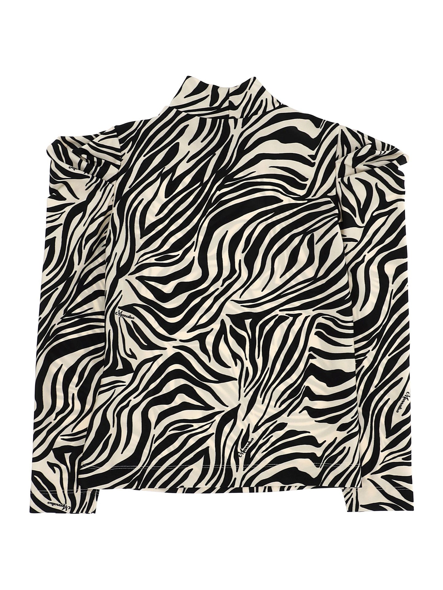 Zebra jersey turtleneck