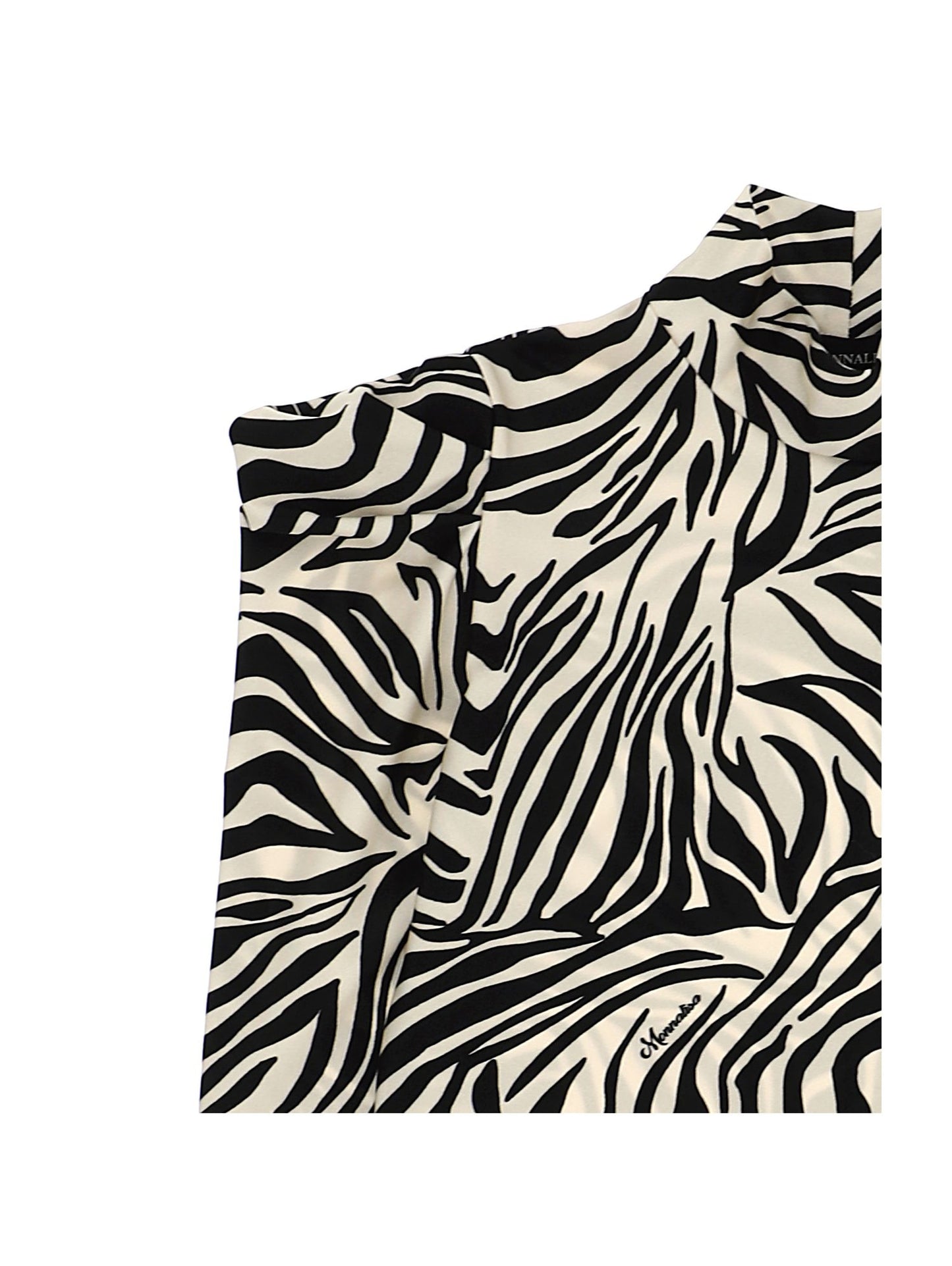 Zebra jersey turtleneck