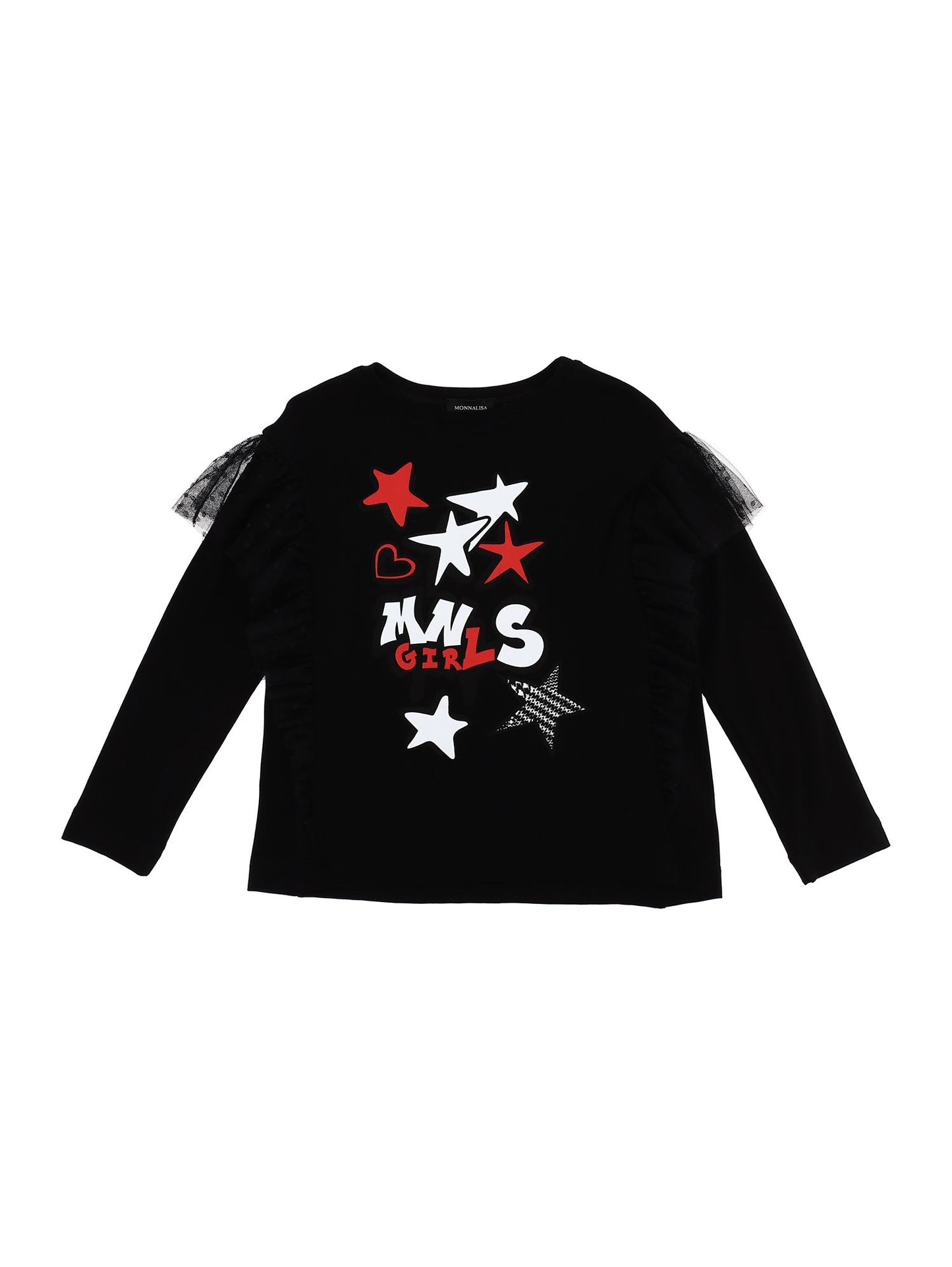 Jersey and tulle T-shirt