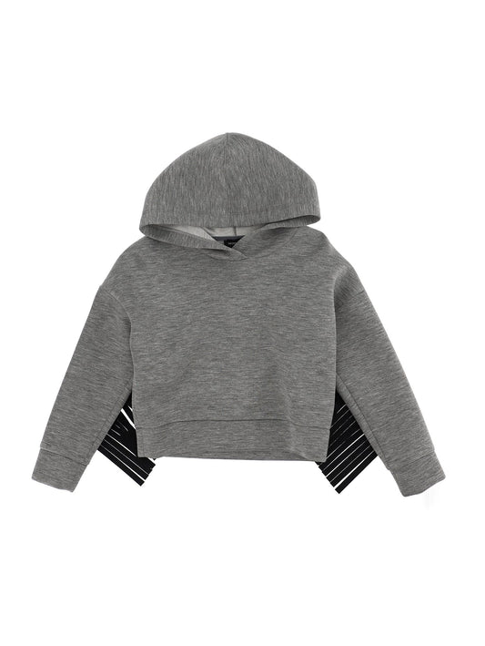 Jersey sweatshirt with fringes