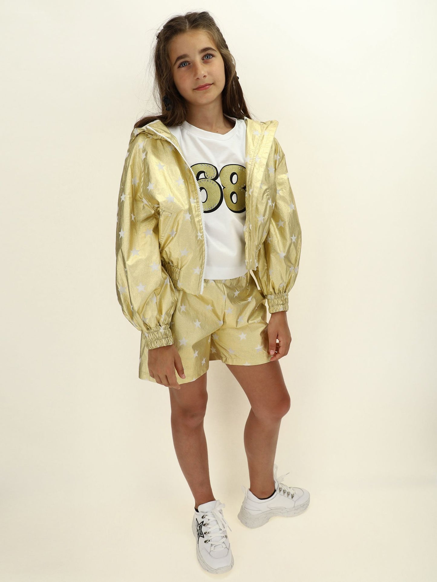 Laminated star windbreaker jacket