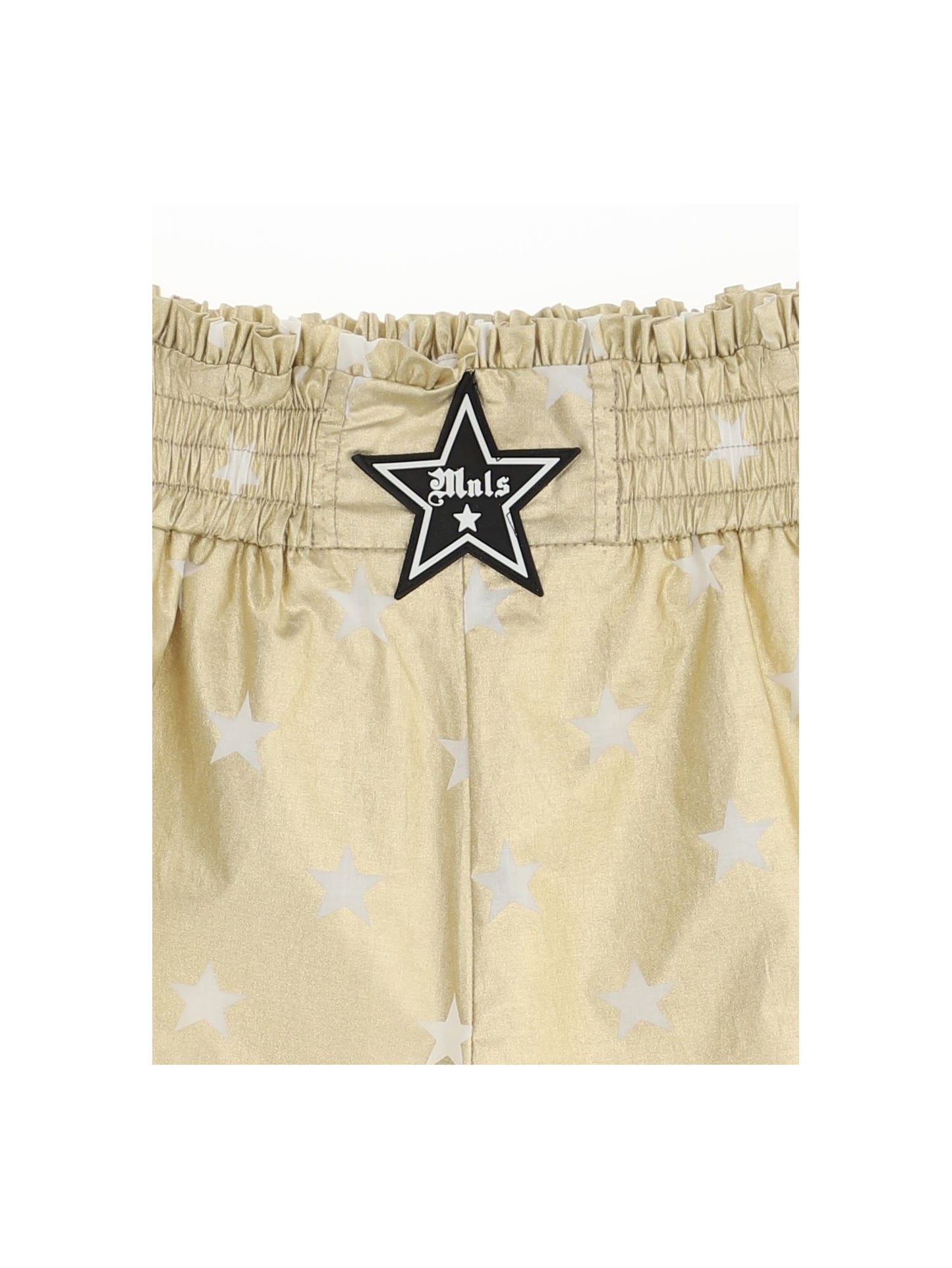 Laminated star print shorts