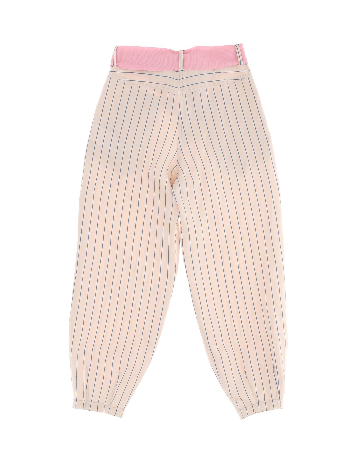 Striped viscose trousers with belt