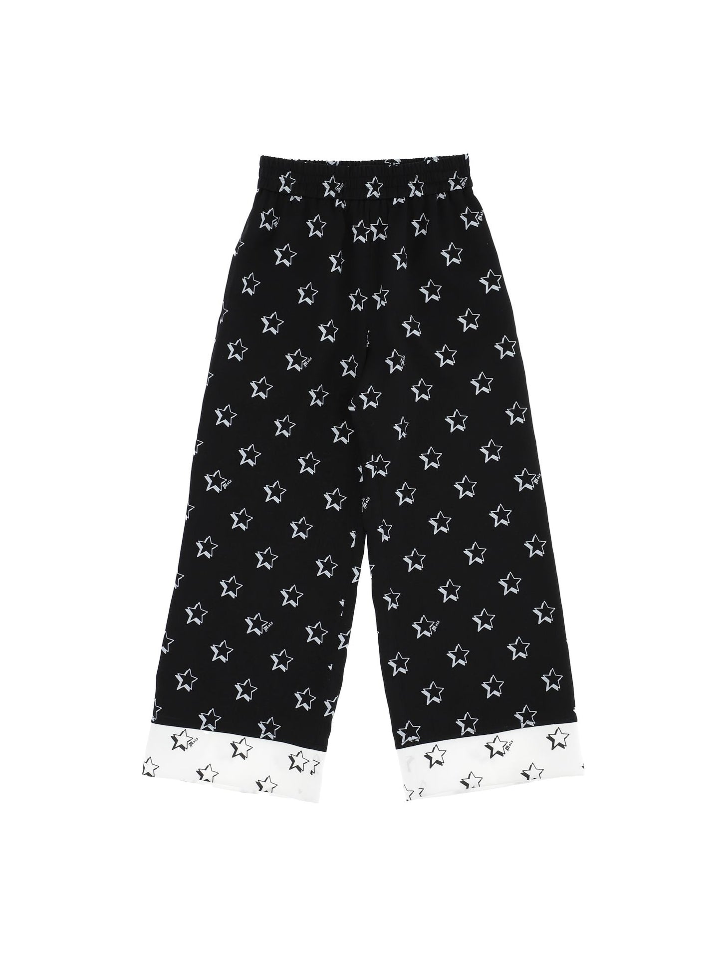 Star print twill trousers