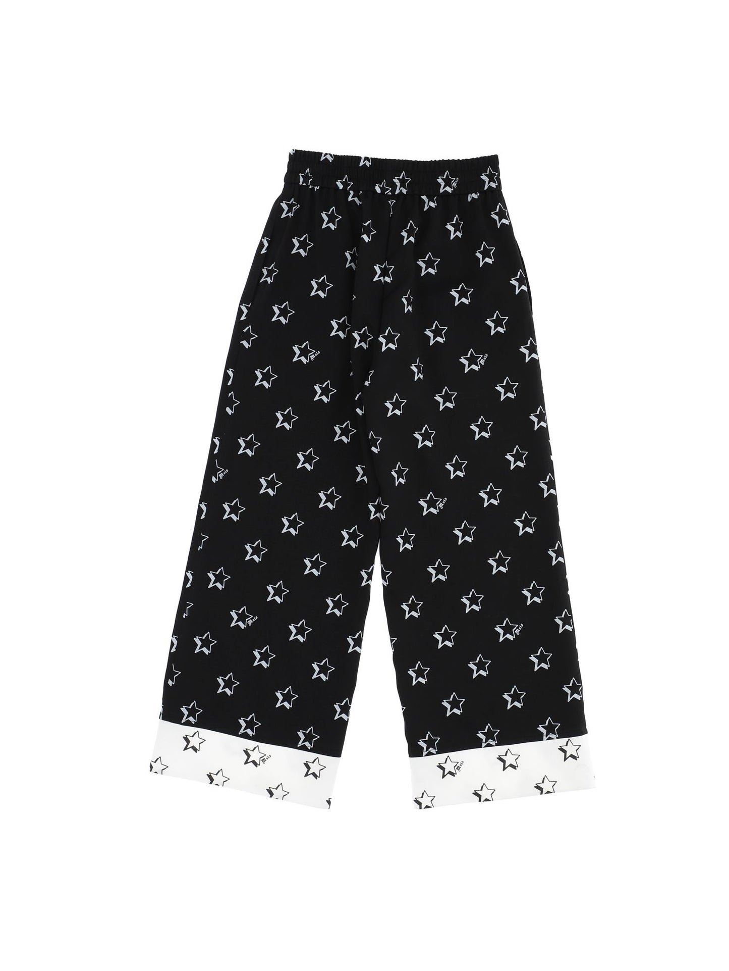 Star print twill trousers