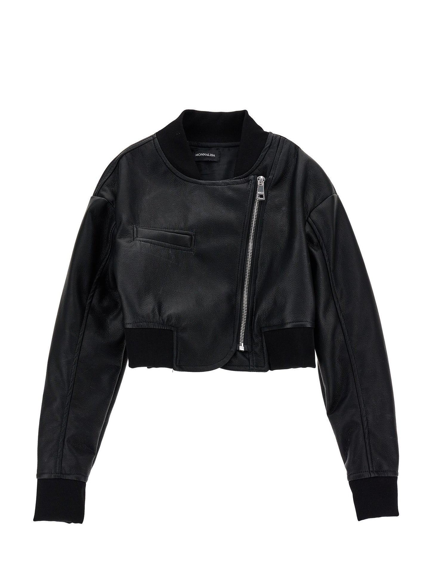 Coated fabric jacket with zip