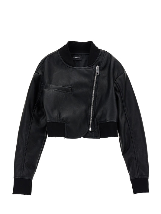 Coated fabric jacket with zip