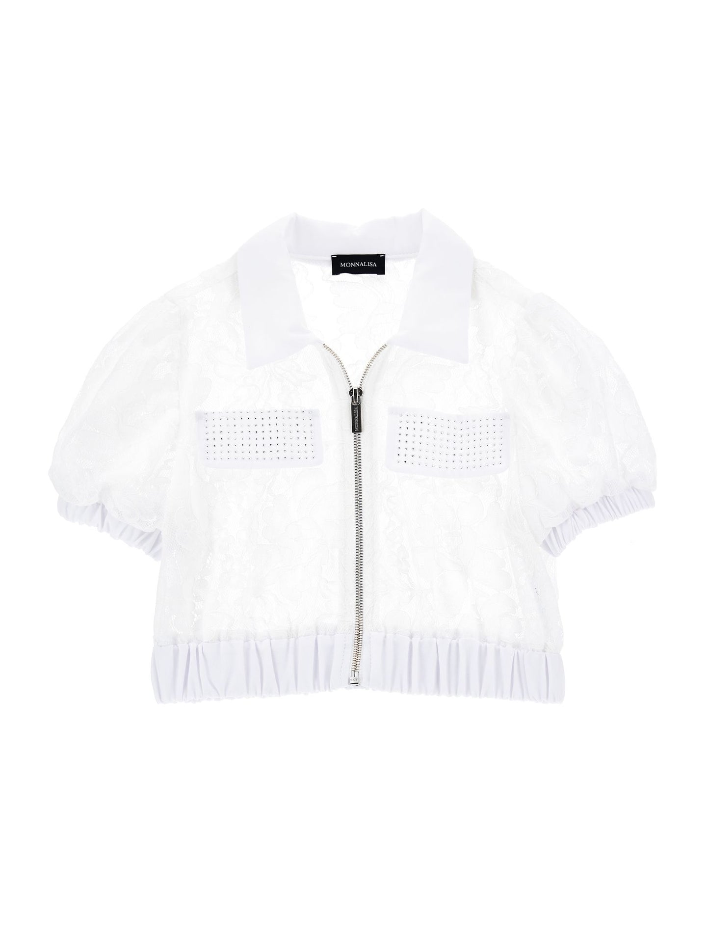 Short rebrodé lace shirt