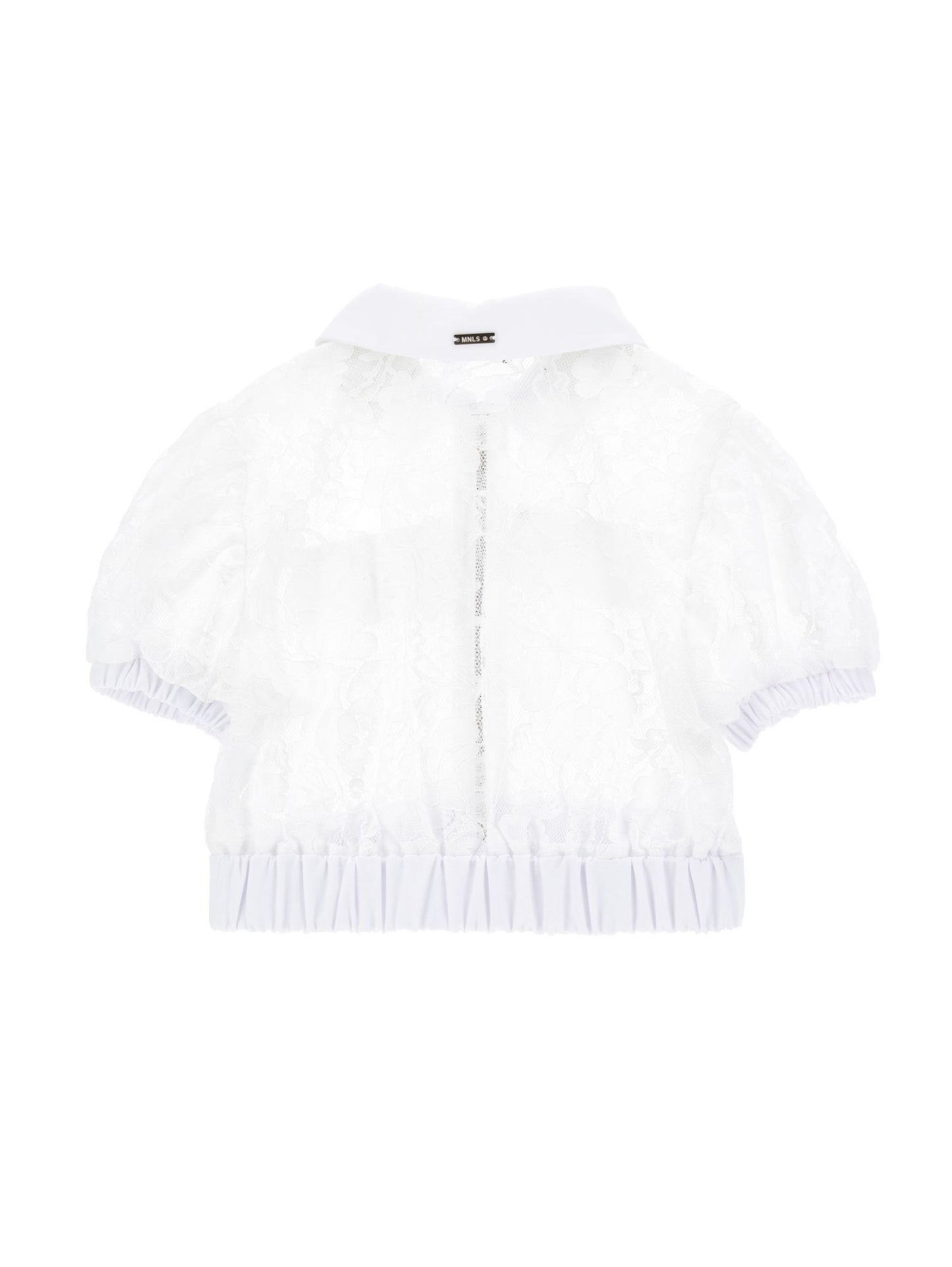 Short rebrodé lace shirt