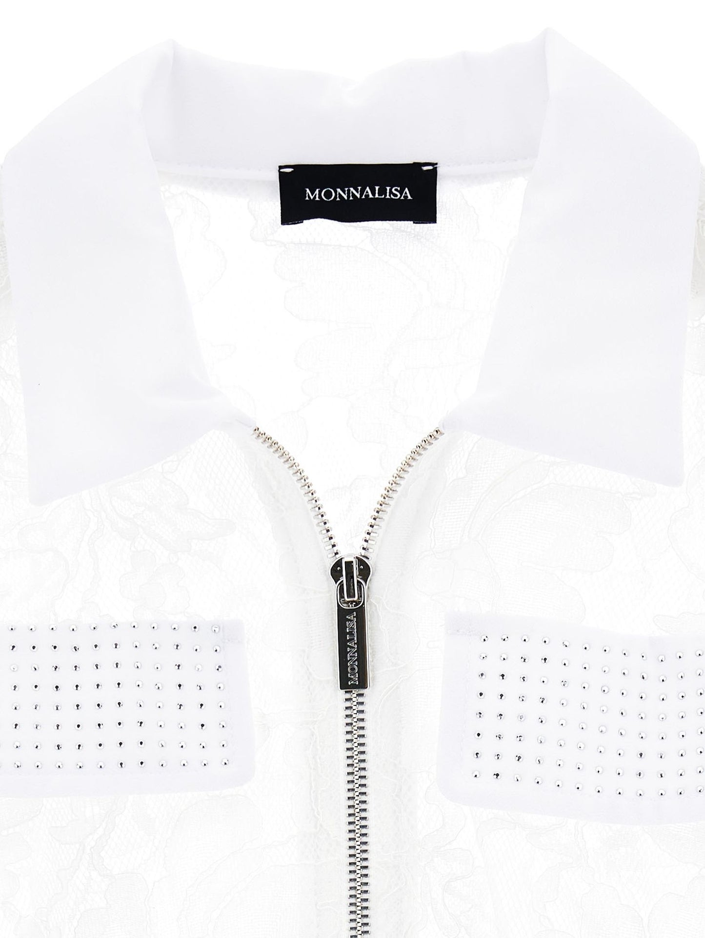 Short rebrodé lace shirt