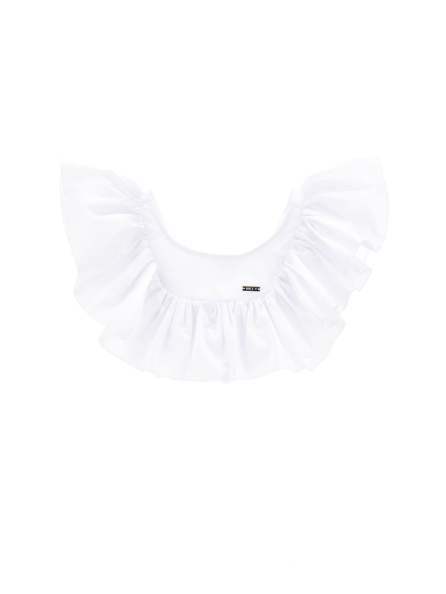 Poplin top with ruffles