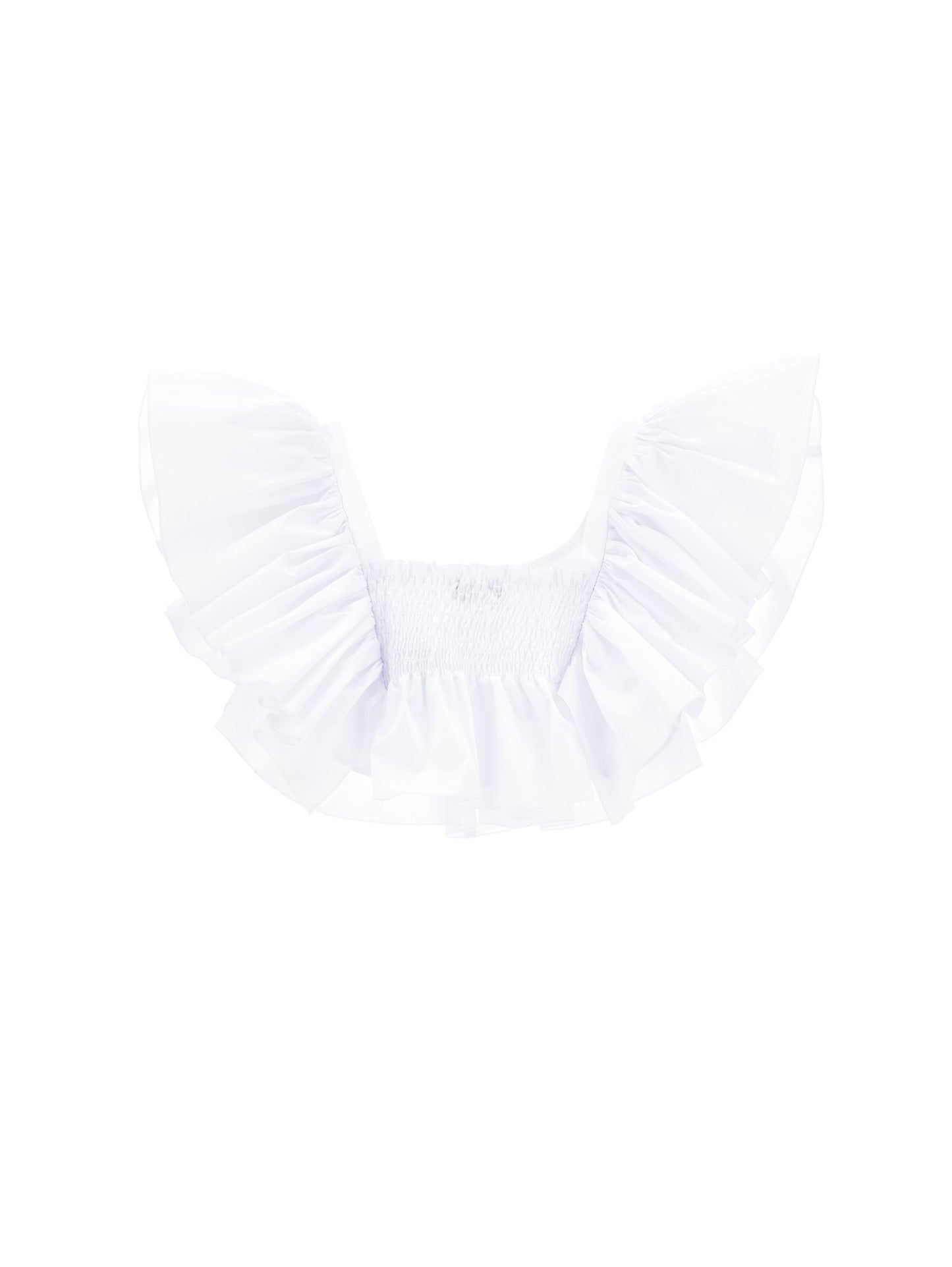 Poplin top with ruffles
