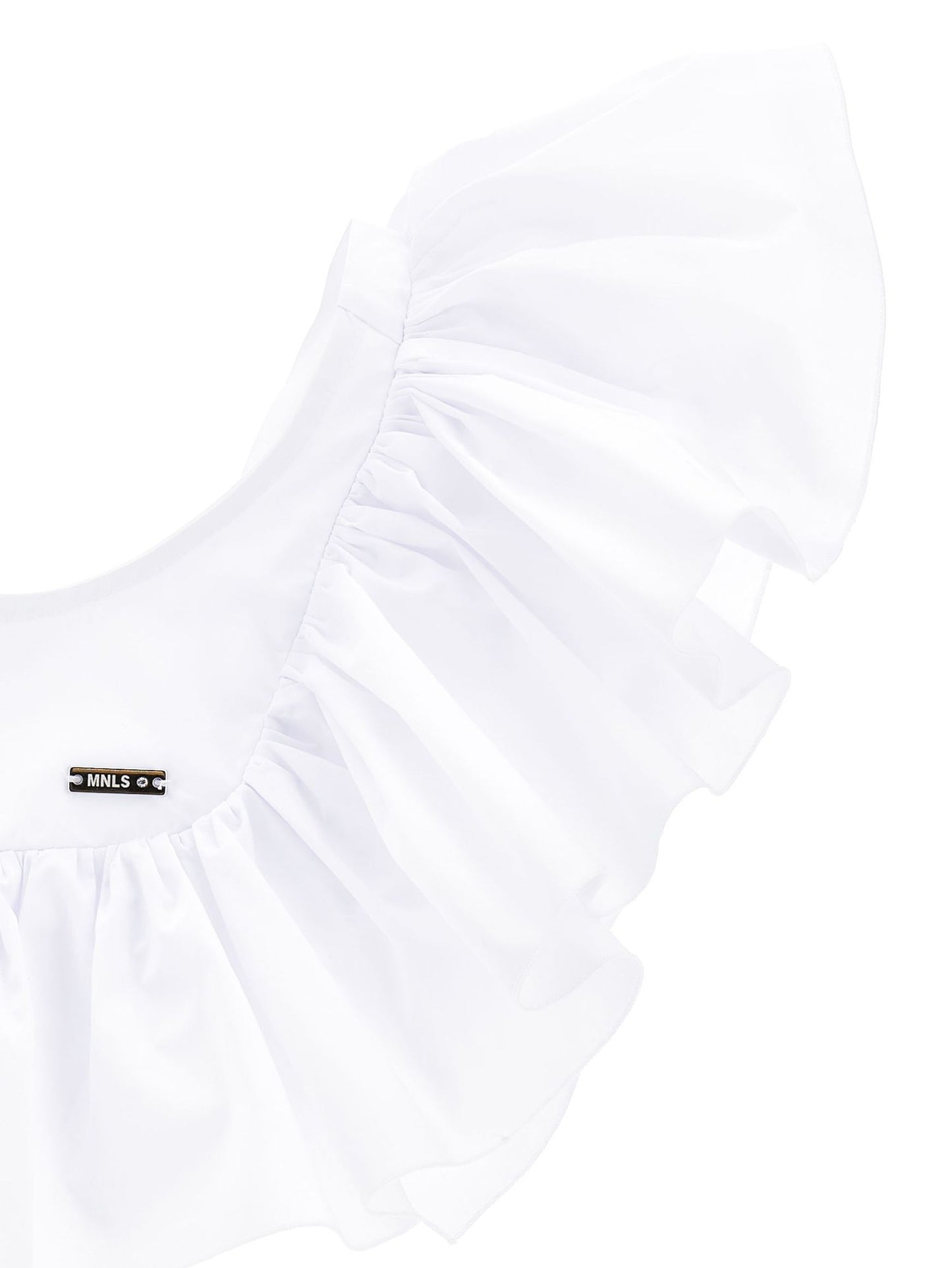 Poplin top with ruffles