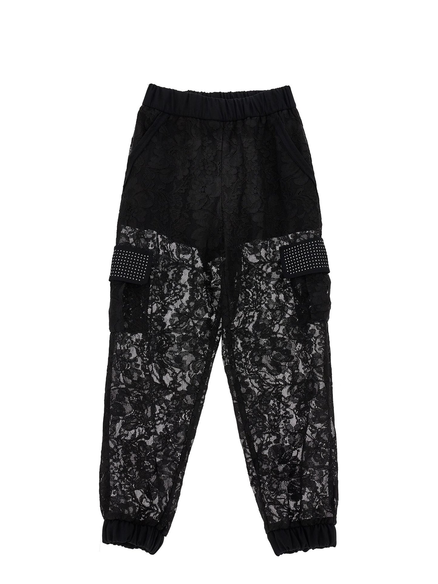 Rebrodé lace cargo trousers