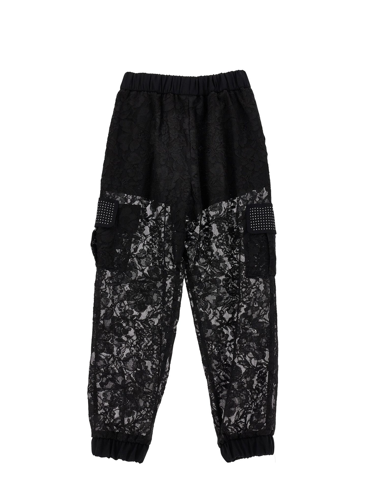 Rebrodé lace cargo trousers