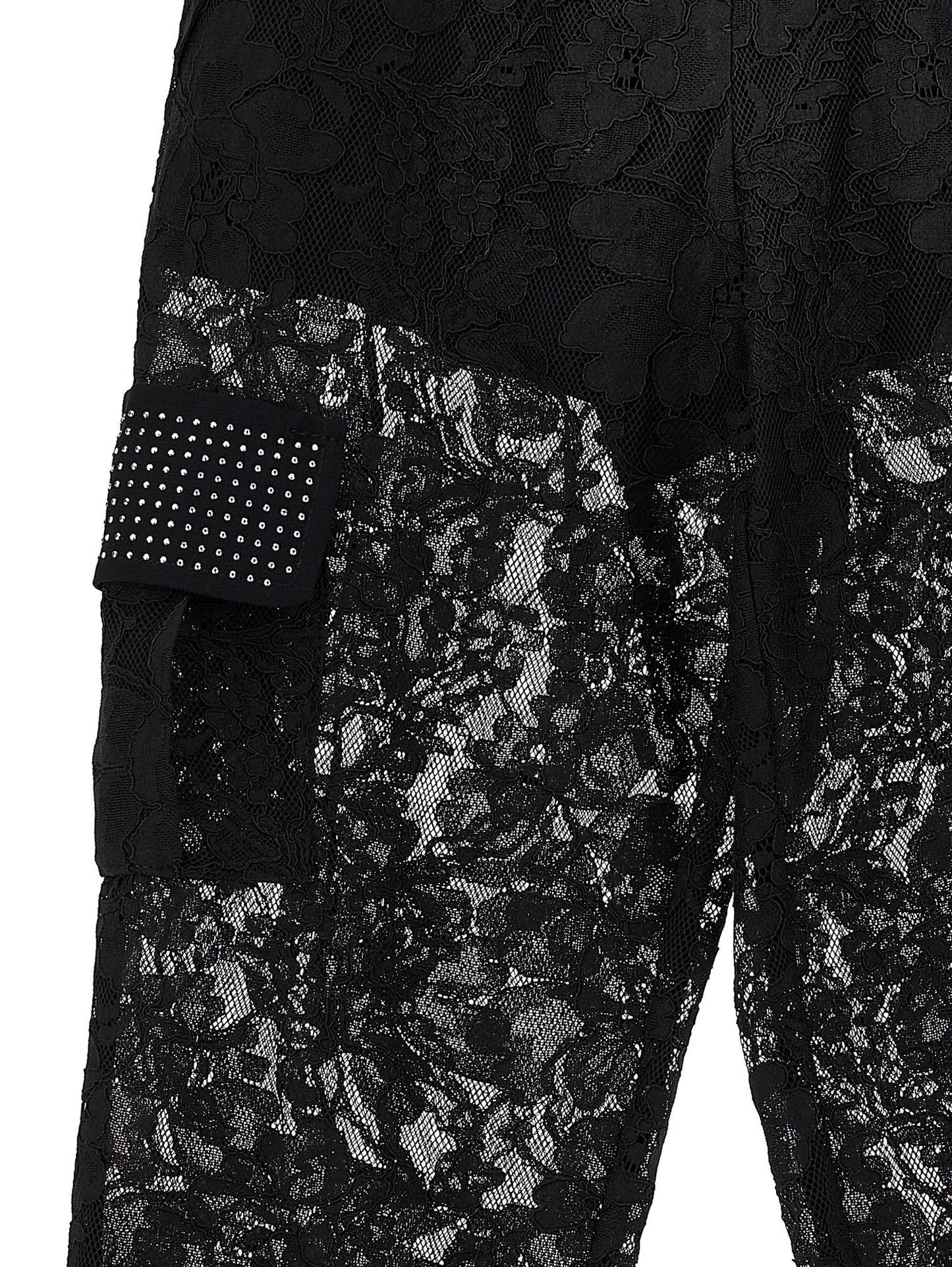 Rebrodé lace cargo trousers