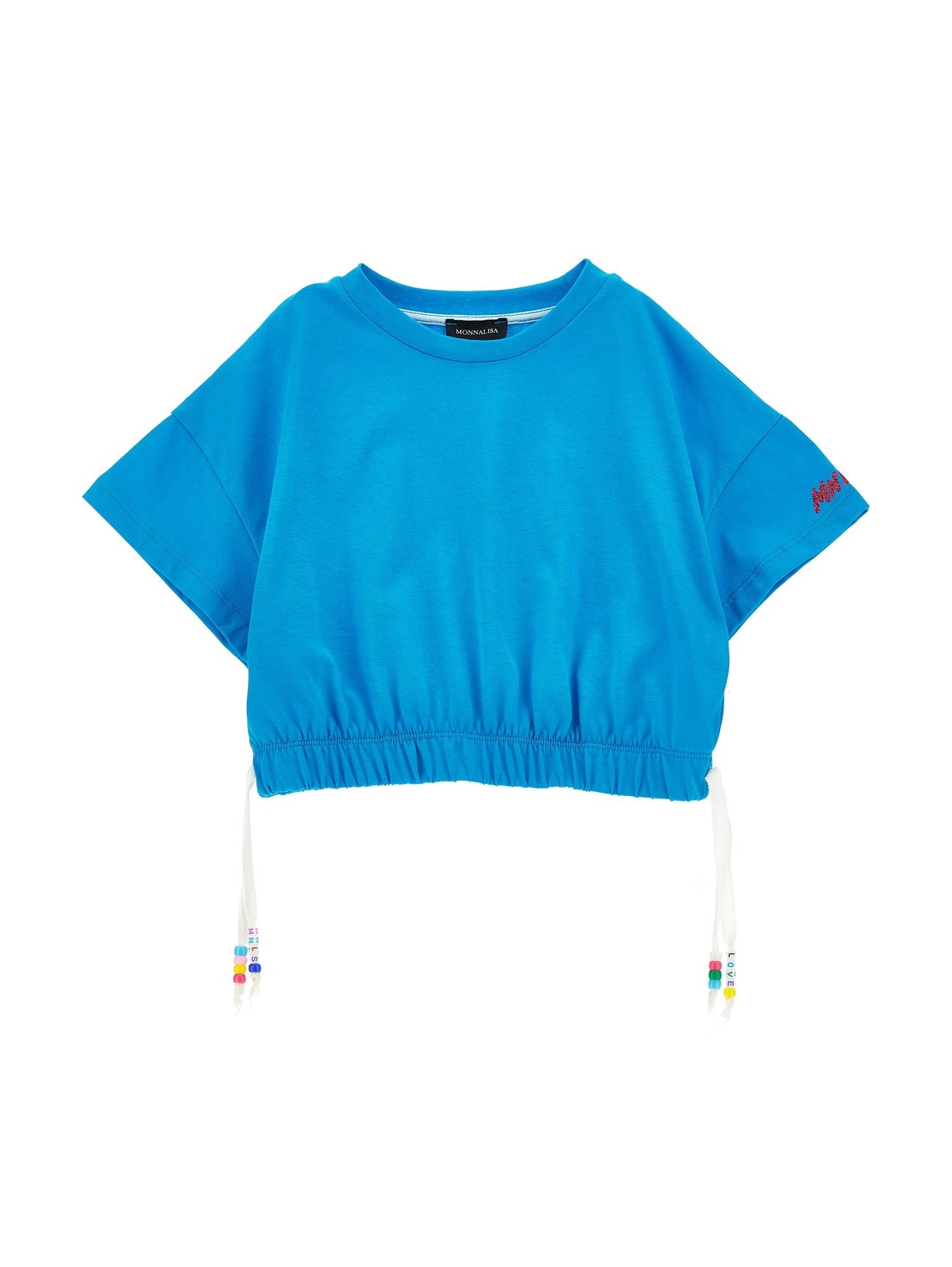 Cropped T-shirt with beads
