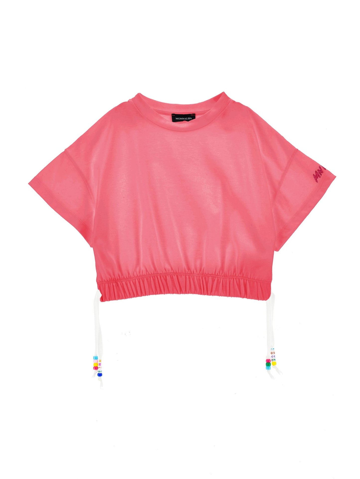Cropped T-shirt with beads